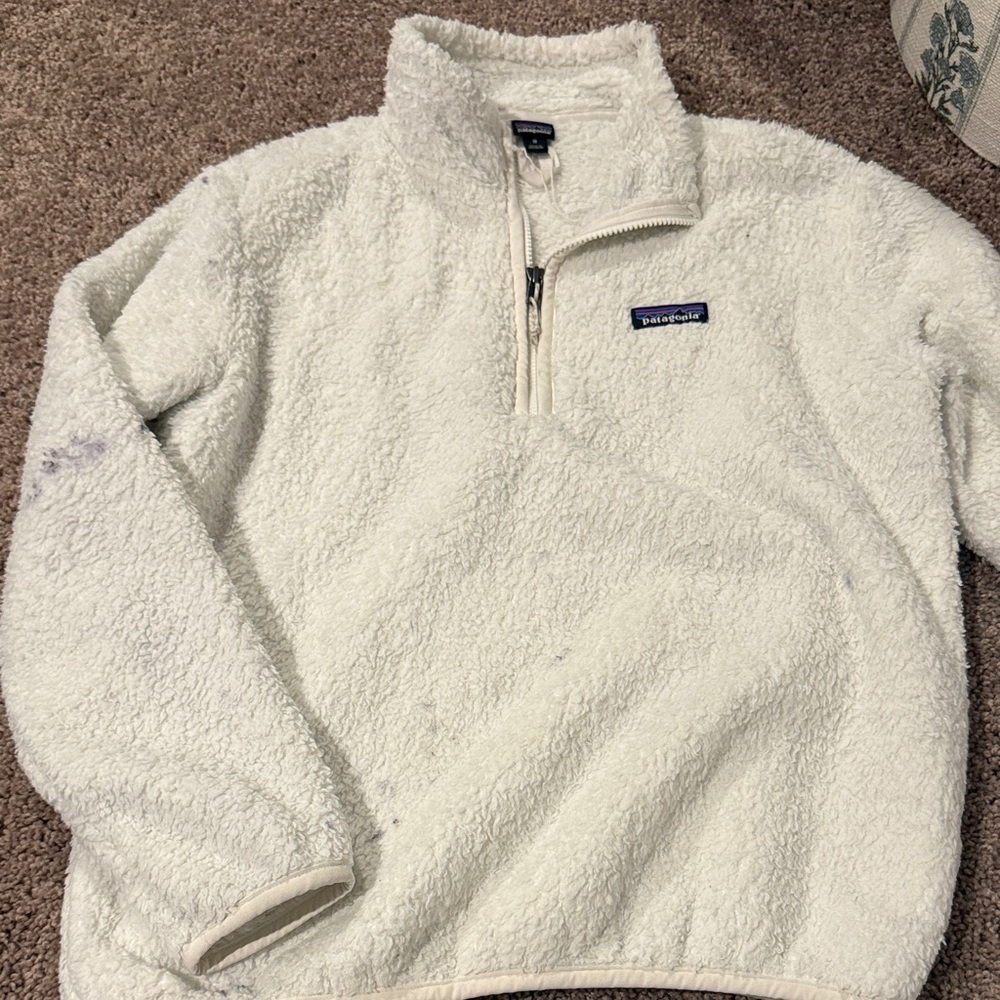 Patagonia Cream Fleece Half-Zip Pullover